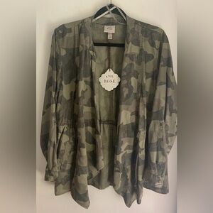 KNOX ROSE CAMO L JACKET CARDIGAN BLAZER LARGE CAMOUFLAGE